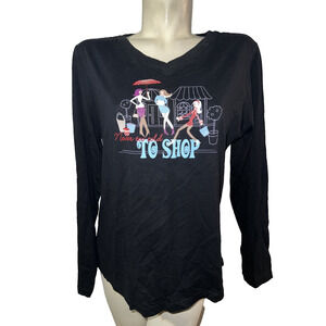 Joe Boxer Top Womens Size XL Black Graphic Tee Shirt w/Never too cold TO SHOP